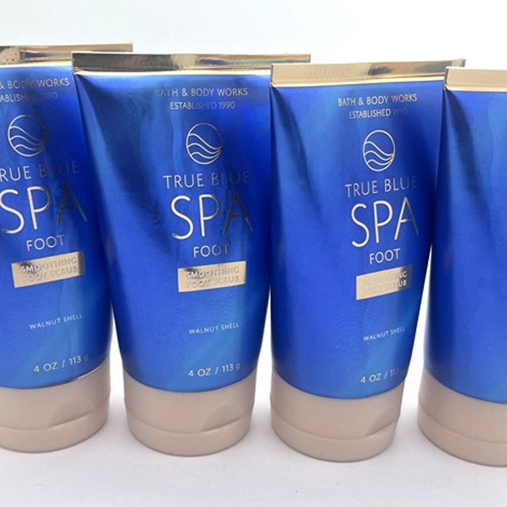 Bath & Body Works Smoothing Foot Scrub TRUE BLUE SPA 4 oz each - Lot of 4 NEW